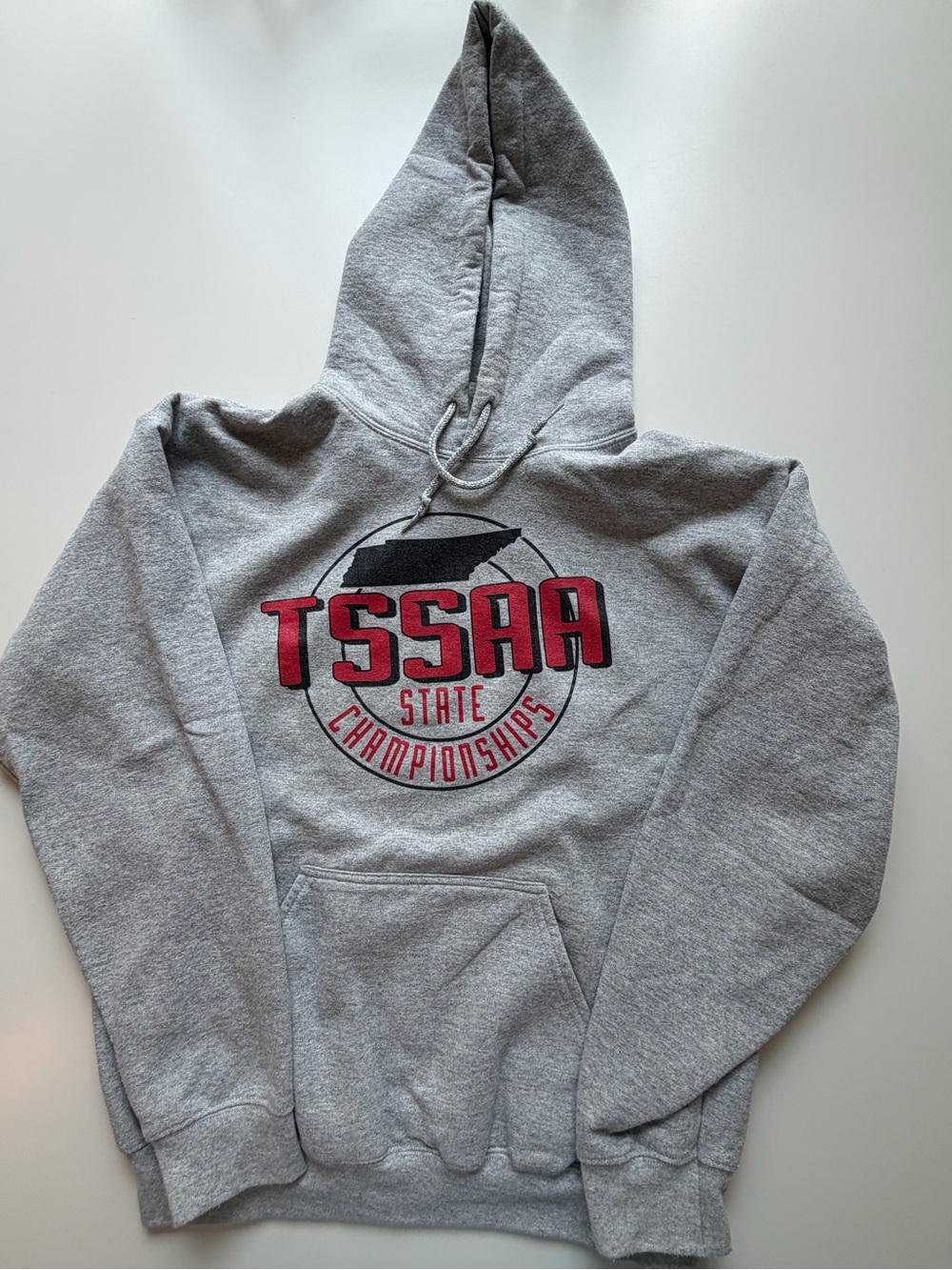 TSSAA State Championships Gray Hoodie with Red Graphic